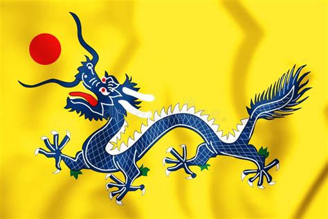 flag  qing dynasty china stock illustration illustration  china
