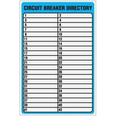 printable electrical panel breaker labels circuit breaker directory