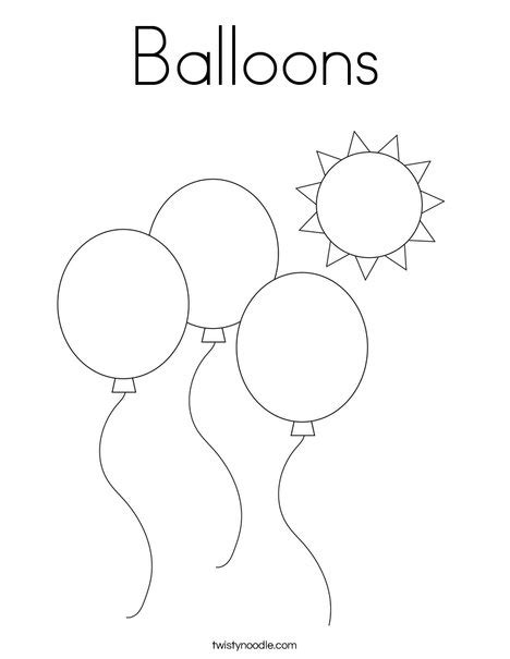 balloons coloring page twisty noodle