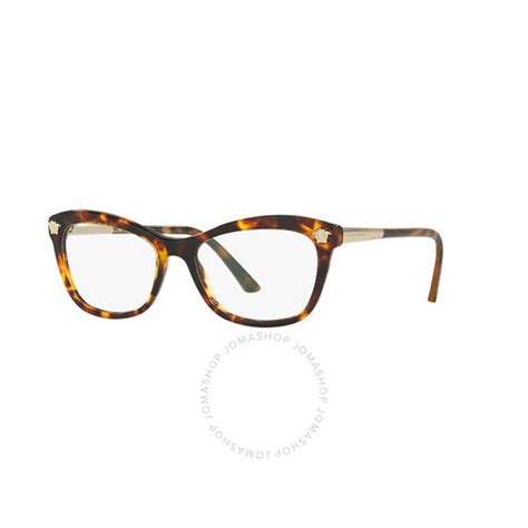 versace ladies tortoise cat eye eyeglass frames ve3224 5148 54