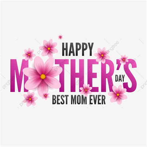 elegant happy mothers day lettering with pink flowers