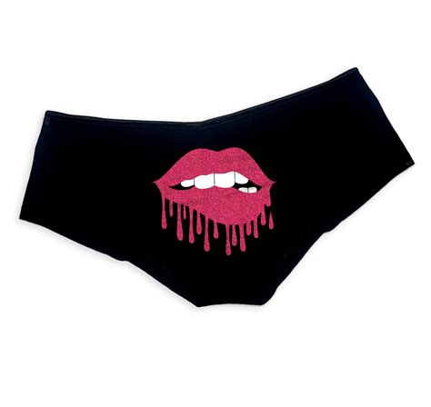 biting dripping lips panties sexy funny slutty festival rave etsy