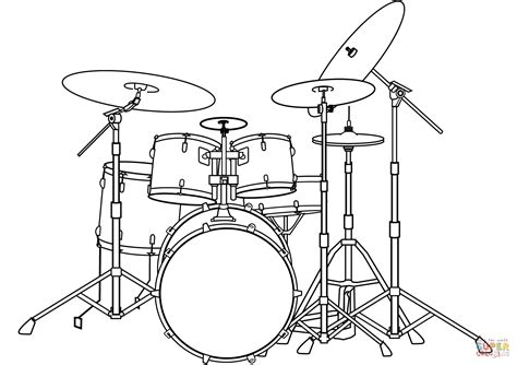 drum set coloring page  printable coloring pages