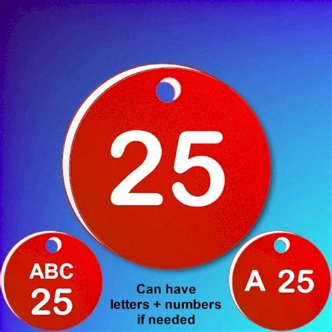 numbered plastic tags red  white numbers num plastic tags red