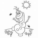 Olaf Coloring Pages Christmas Getcolorings Disney Happy sketch template
