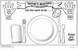 Manners Placemat Activities Etiquette sketch template