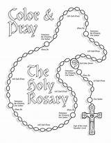 Rosary Coloring Catholic Kids Praying Religious Crafts Kid Holy Pages sketch template