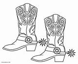 Cowboy Coloring Pages Boot Printable Kids Cool2bkids sketch template