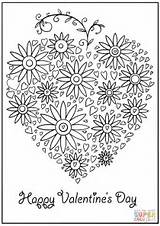 Coloring Pages Happy Valentines Valentine Card Cards Adult Printable Supercoloring Heart Sheets Crafts sketch template