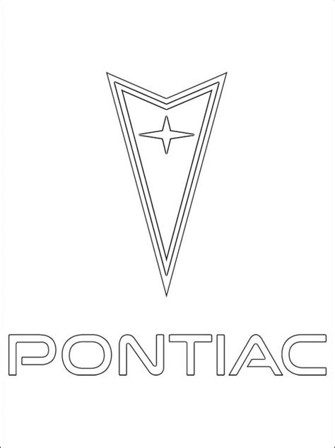 coloring pages pontiac logo printable  kids adults
