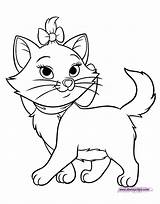 Marie Coloring Pages Aristocats Disney Walking Funstuff Disneyclips sketch template