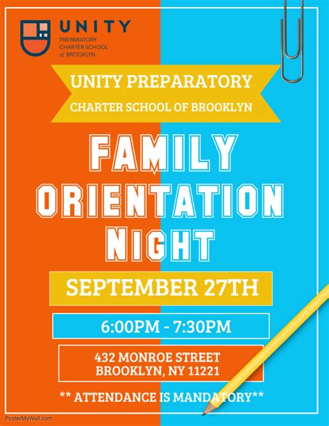 family orientation night unity preparatory charter school  brooklyn