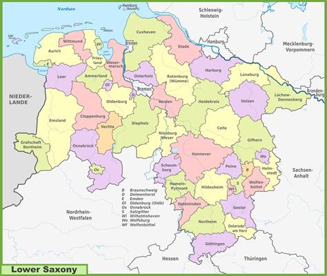 administrative divisions map   saxony ontheworldmapcom