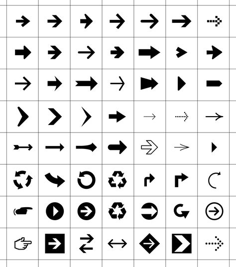 arrow symbols icons