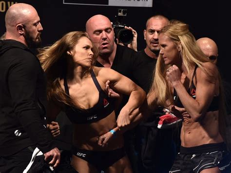Ronda Rousey Holly Holm Separated After Weigh In Confrontation