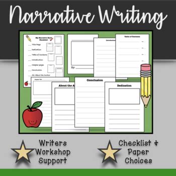 narrative writing templates writers workshop paper choices  checklist