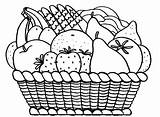 Fruit للتلوين فواكه سله رسومات Canasta Baskets 색칠 출처 sketch template