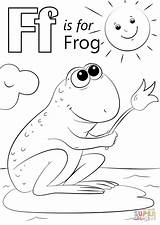 Letter Frog Coloring Pages Printable Alphabet Preschool Fish Kids Crafts Supercoloring Worksheets Color Flower Letters Printables Frogs Drawing Work Abc sketch template