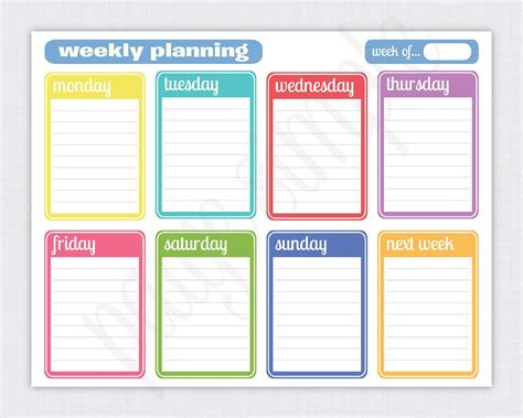 simple weekly planner  printable weekly planner  paigesimple