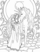 Coloring Pages Magical Fairy Adults Unicorn Adult Creatures Colouring Printable Enchanted Book Fantasy Print Sheets Kids Horse Forest Forests Mermaid sketch template