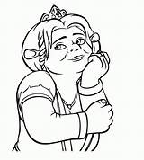 Coloring Manna Library Clipart Fiona Princess Shrek sketch template