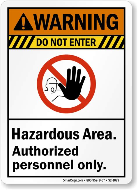 hazardous area warning sign sku   mysafetysigncom