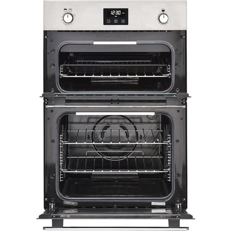 belling big built  gas double oven stainless steel  ebay