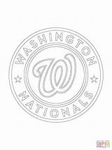 Nationals Coloring Logo Washington Pages Drawing sketch template