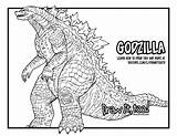 Godzilla King Shin Mewarnai Monster Enormous Downloaded Please sketch template
