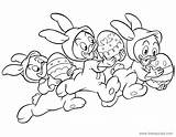 Coloring Easter Huey Pages Dewey Louie Disney Duck Donald Printable Disneyclips Mouse Minnie Bunnies Mickey Pdf Color sketch template