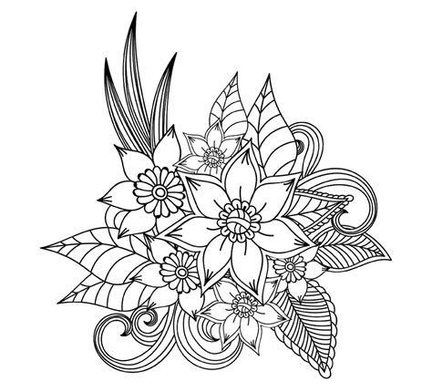 flower coloring page printable flower design coloring page  kids