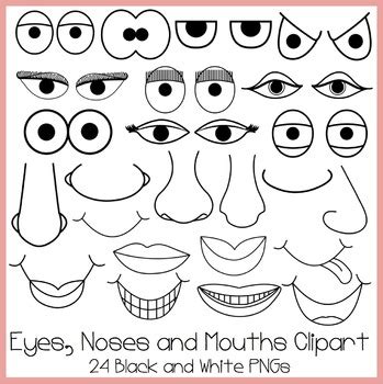 eyes noses  mouths clipart  high clipart tpt