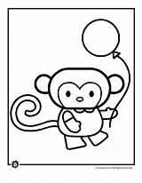 Coloring Monkey Cute Pages Cartoon Animal Animals Monkeys Baby Kids Color Clipart Print Cartoons Printable Cliparts Drawings Funny Jr Girl sketch template