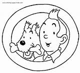 Coloring Pages Tin Tintin Sheets Cartoon Color Printable Character Kids Back sketch template