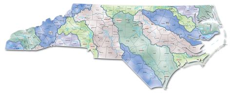 watersheds north carolina map north carolina mappery