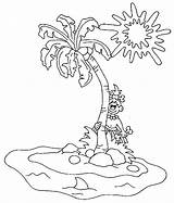 Coloring Pages Islands Tropical Printable Colouring Kids Print Children Simple Book sketch template