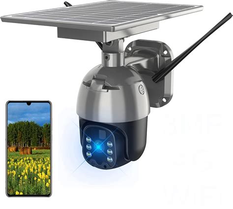 solar security camera  wifi camera mp p p ptz camera waterproof outdoor wireless
