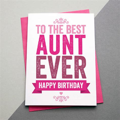 best aunt ever birthday card by a is for alphabet