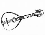 Mandolina Mandolin Musical Guitarras Instrumentos sketch template