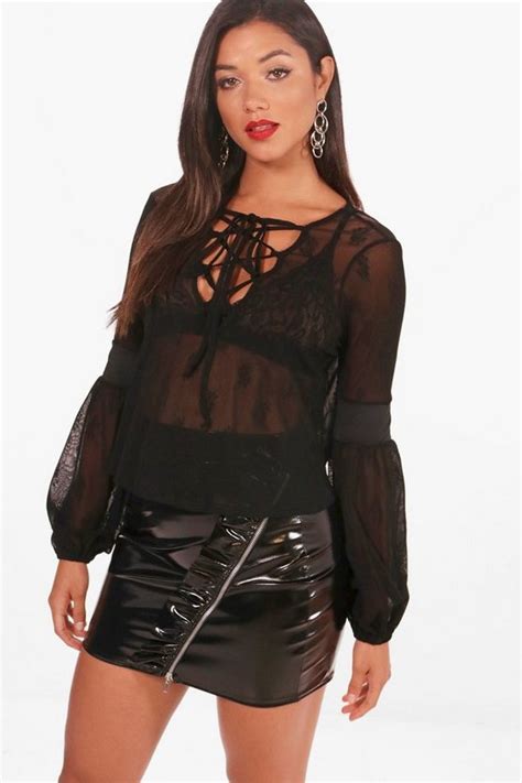 lace  lace top boohoo