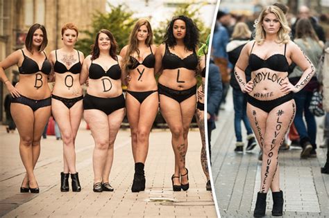 women strip to their underwear to promote body love campaign daily star