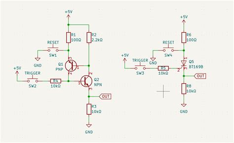 latching replace transistor latch  thyristor   circuit correct electrical
