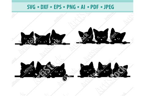 svg  cats peeking black cats svg fun kitten dxf png eps  svgs design bundles