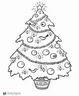 Christmas Coloring Tree Pages Printable sketch template