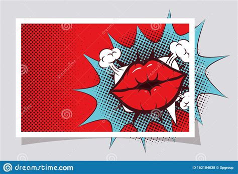 woman mouth with splash expression pop art style stock vector