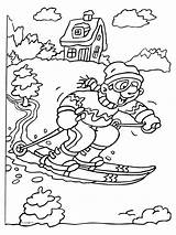 Kleurplaten Wintersport Skien Kleurplaat Skiën Skilift Olympische Winterspelen Fahren sketch template