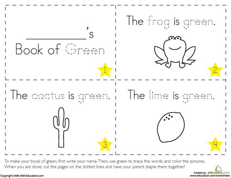 color green worksheets wrkshts