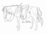 Tack Saddle Lineart Rider sketch template
