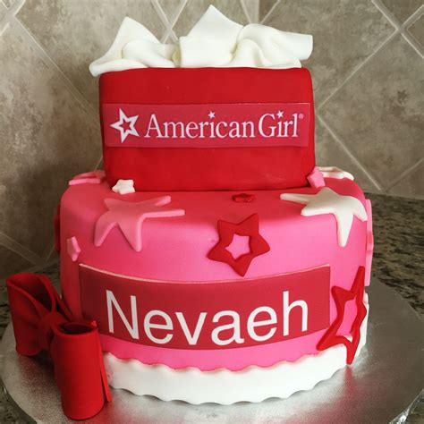 american girl cake no white border name plate or giant bow