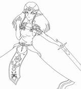 Zelda Lineart sketch template